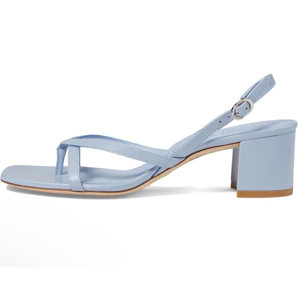 Stuart Weitzman Oasis Slingback Cielo Blue Leather‎ Womens 7.5 Leather Sandals - Picture 4 of 11